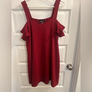 Sugarlips Deep Red Off-Shoulder Dress